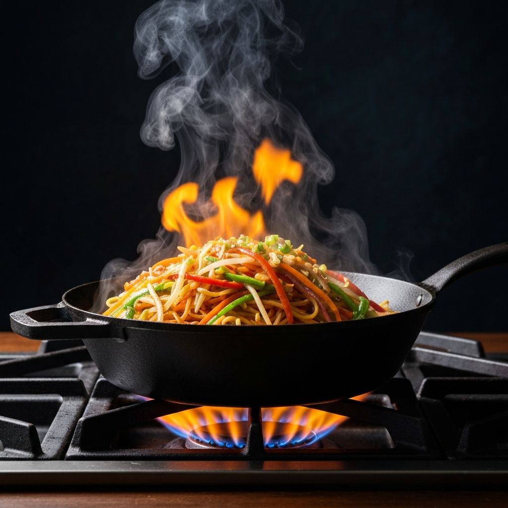 Sizzling wok stir-fry